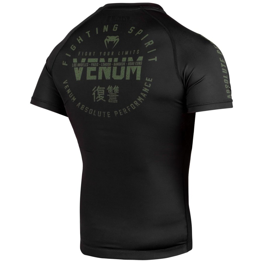 venum signature rashguard - short sleeves - blackkhaki - exclusive