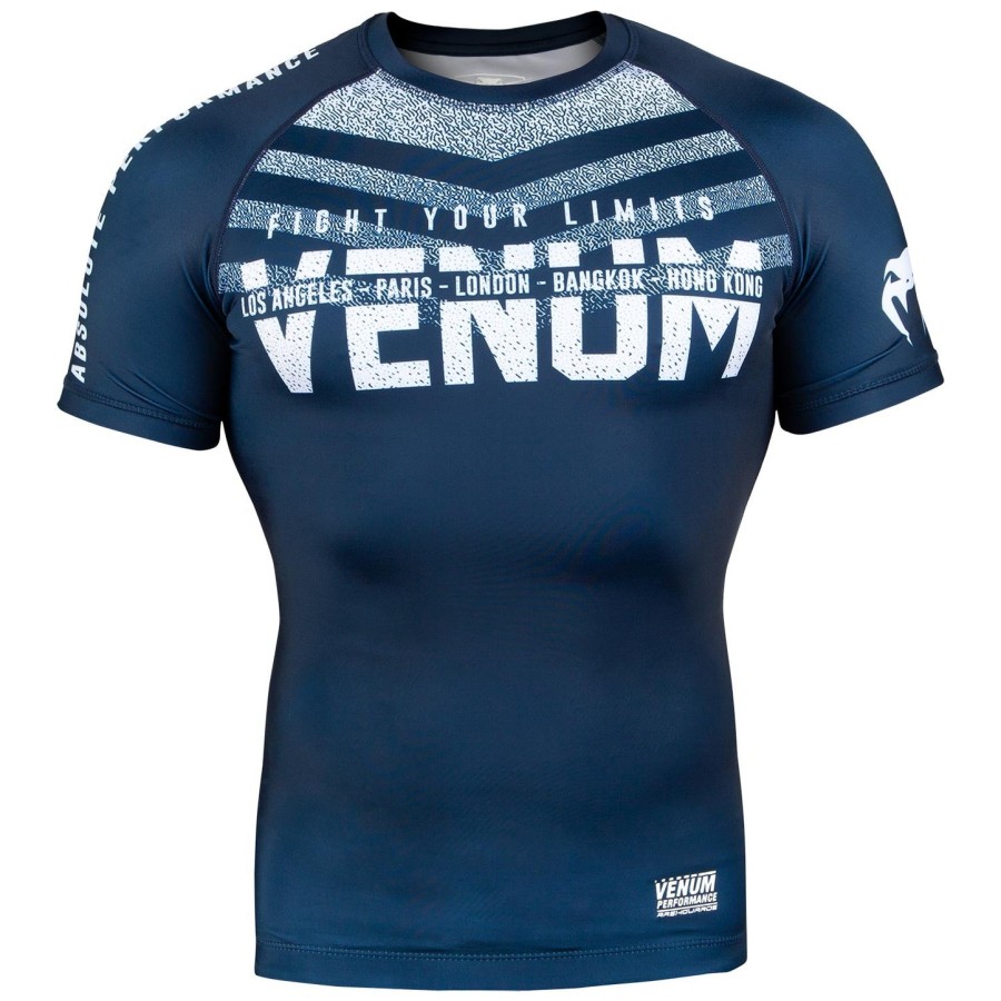 venum signature rashguard - short sleeves - navy bluewhite