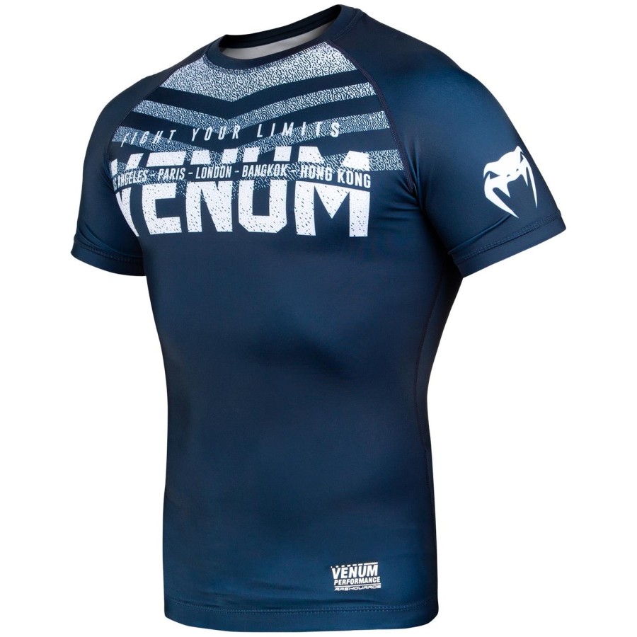venum signature rashguard - short sleeves - navy bluewhite