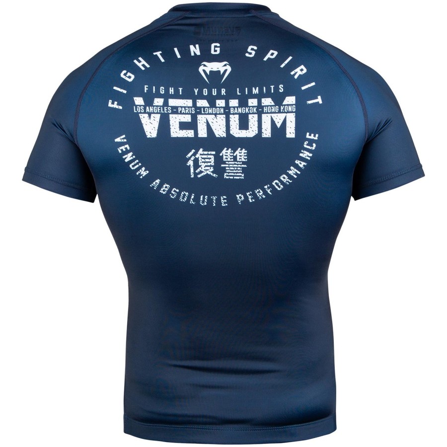 venum signature rashguard - short sleeves - navy bluewhite