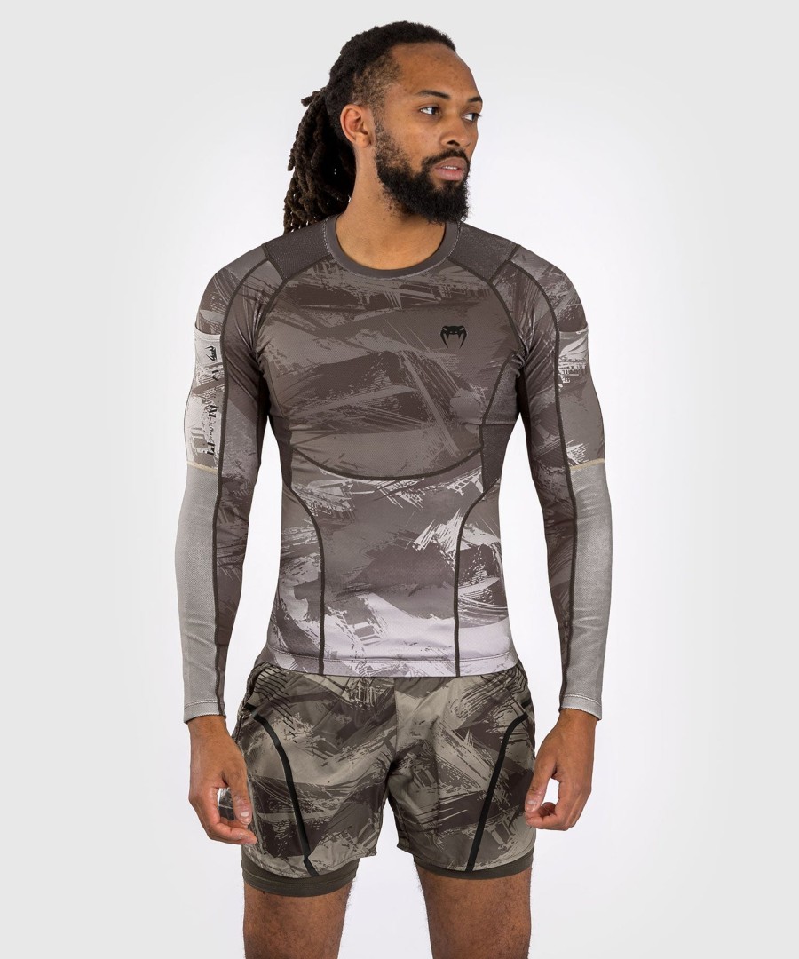 venum electron 3.0 long sleeve rashguard - sand