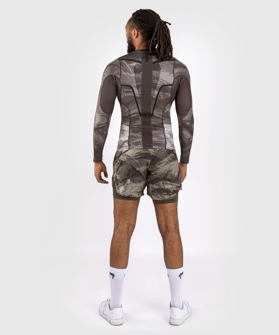 venum electron 3.0 long sleeve rashguard - sand