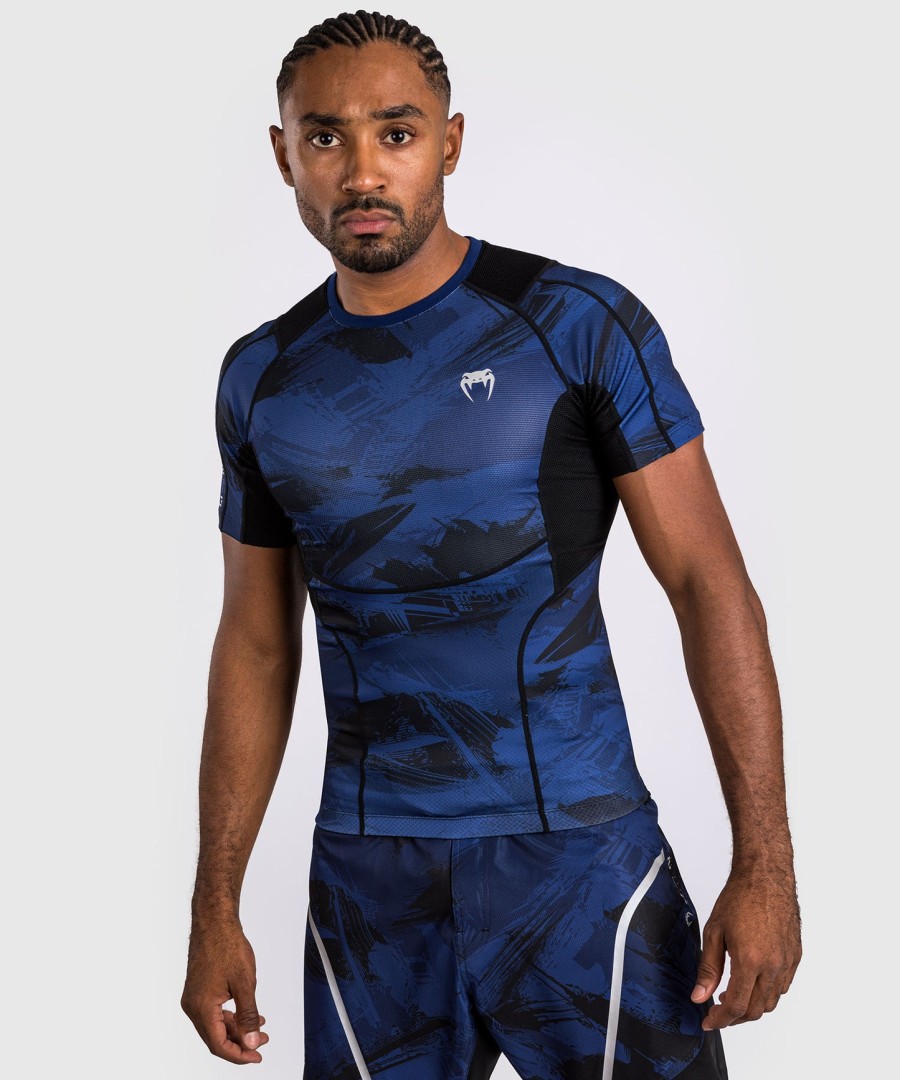 venum electron 3.0 short sleeve rashguard - navy