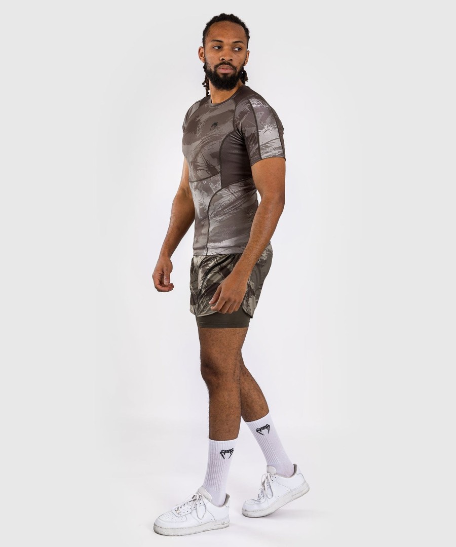 venum electron 3.0 short sleeve rashguard - sand