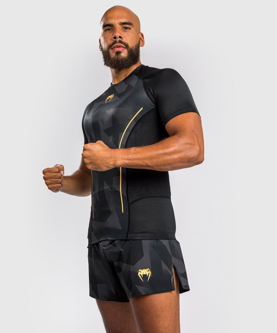 venum razor rashguard short sleeves - blackgold