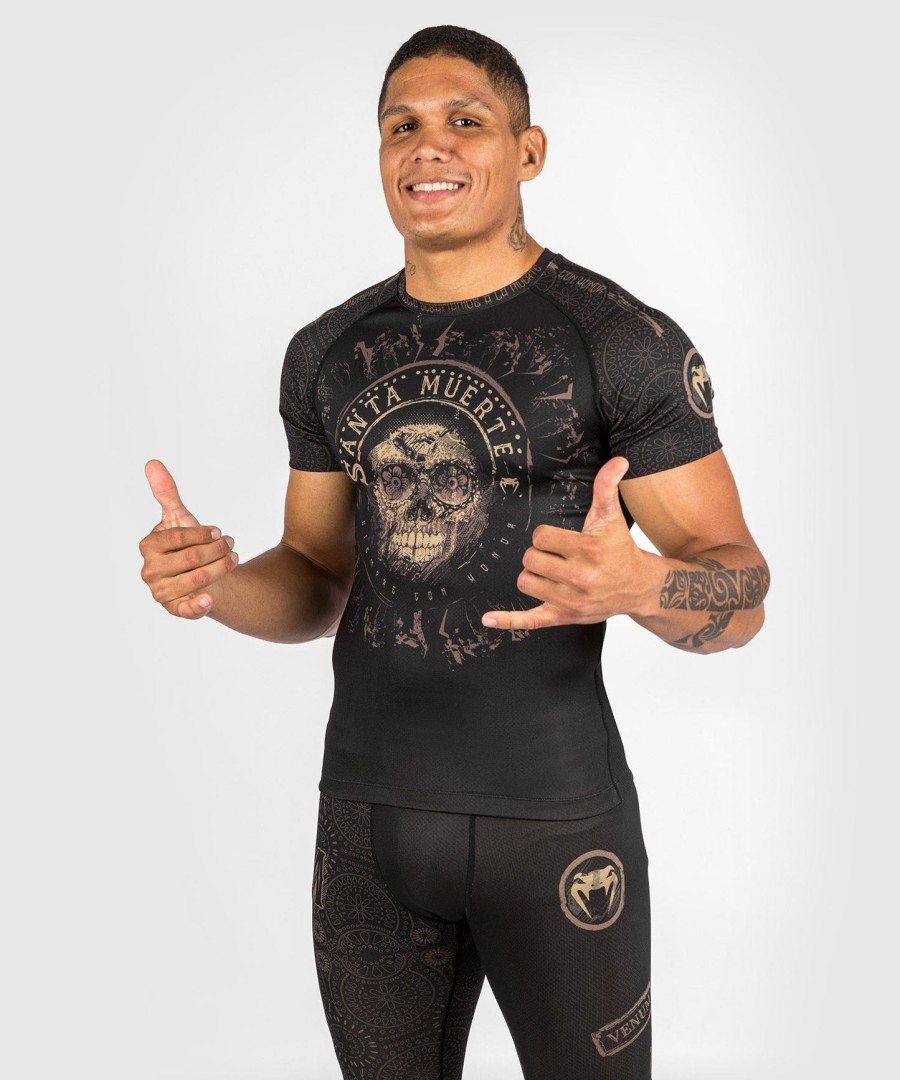 venum santa muerte dark side - rashguard short sleeves - blackbrown
