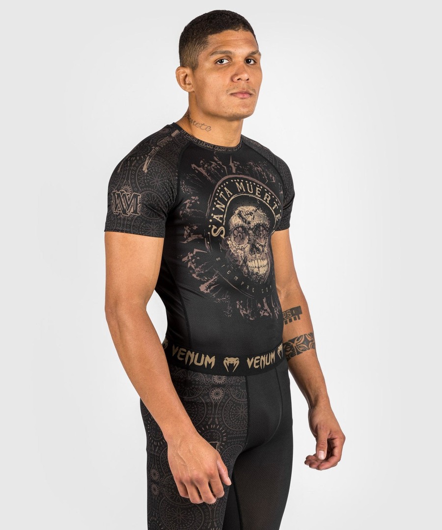 venum santa muerte dark side - rashguard short sleeves - blackbrown