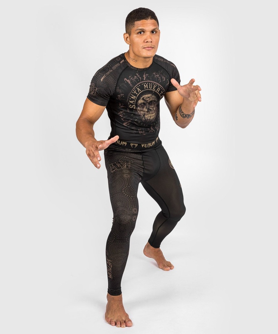 venum santa muerte dark side - rashguard short sleeves - blackbrown