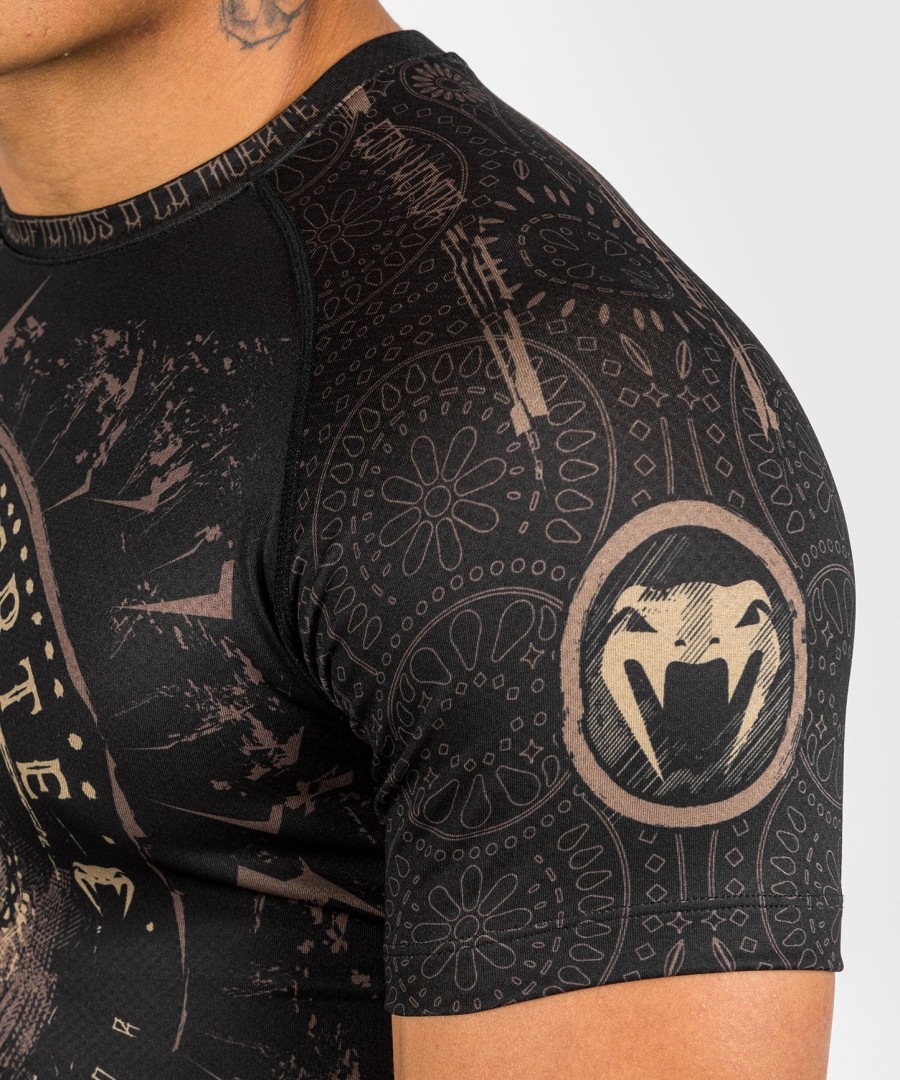 venum santa muerte dark side - rashguard short sleeves - blackbrown