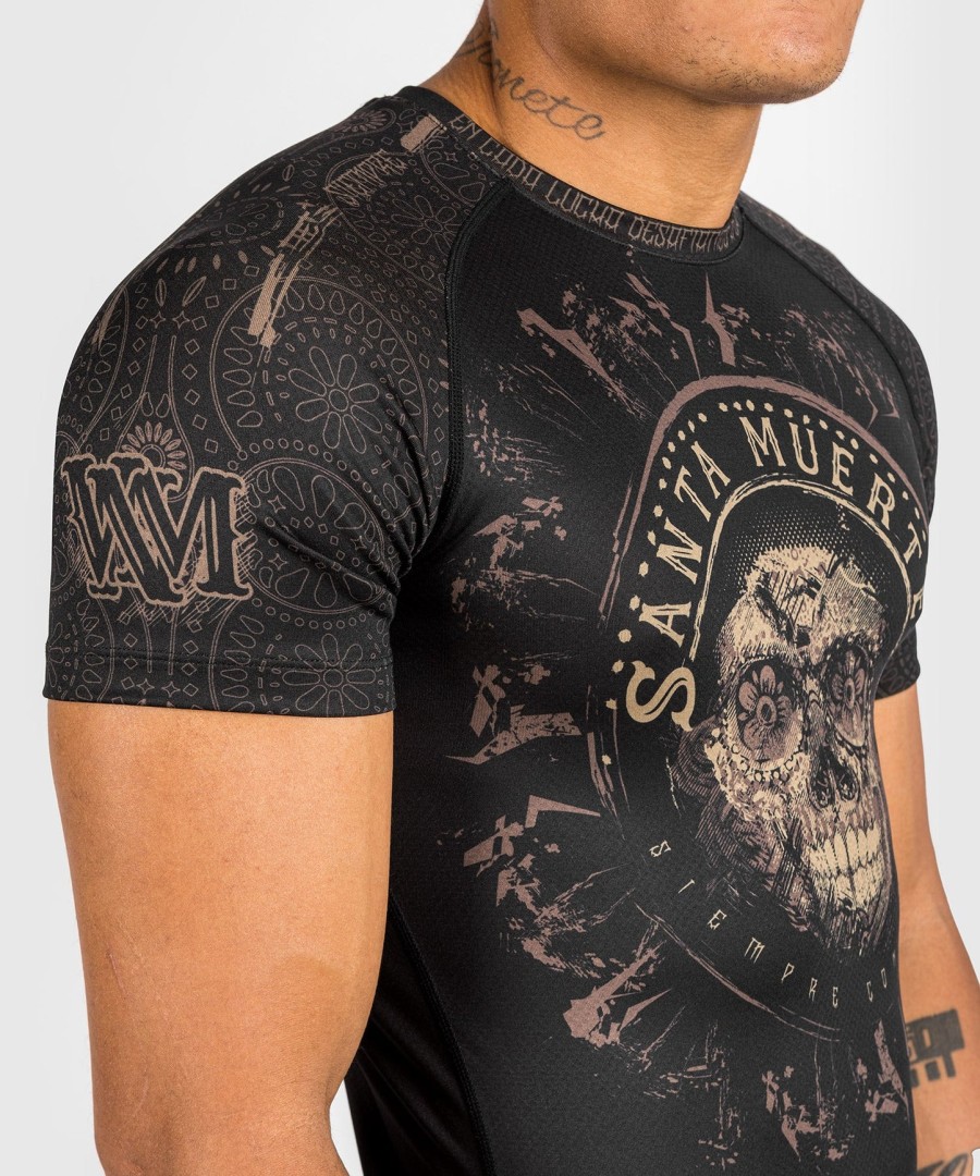 venum santa muerte dark side - rashguard short sleeves - blackbrown
