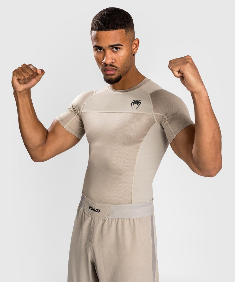 venum g-fit air rashguards shortsleeve - sand