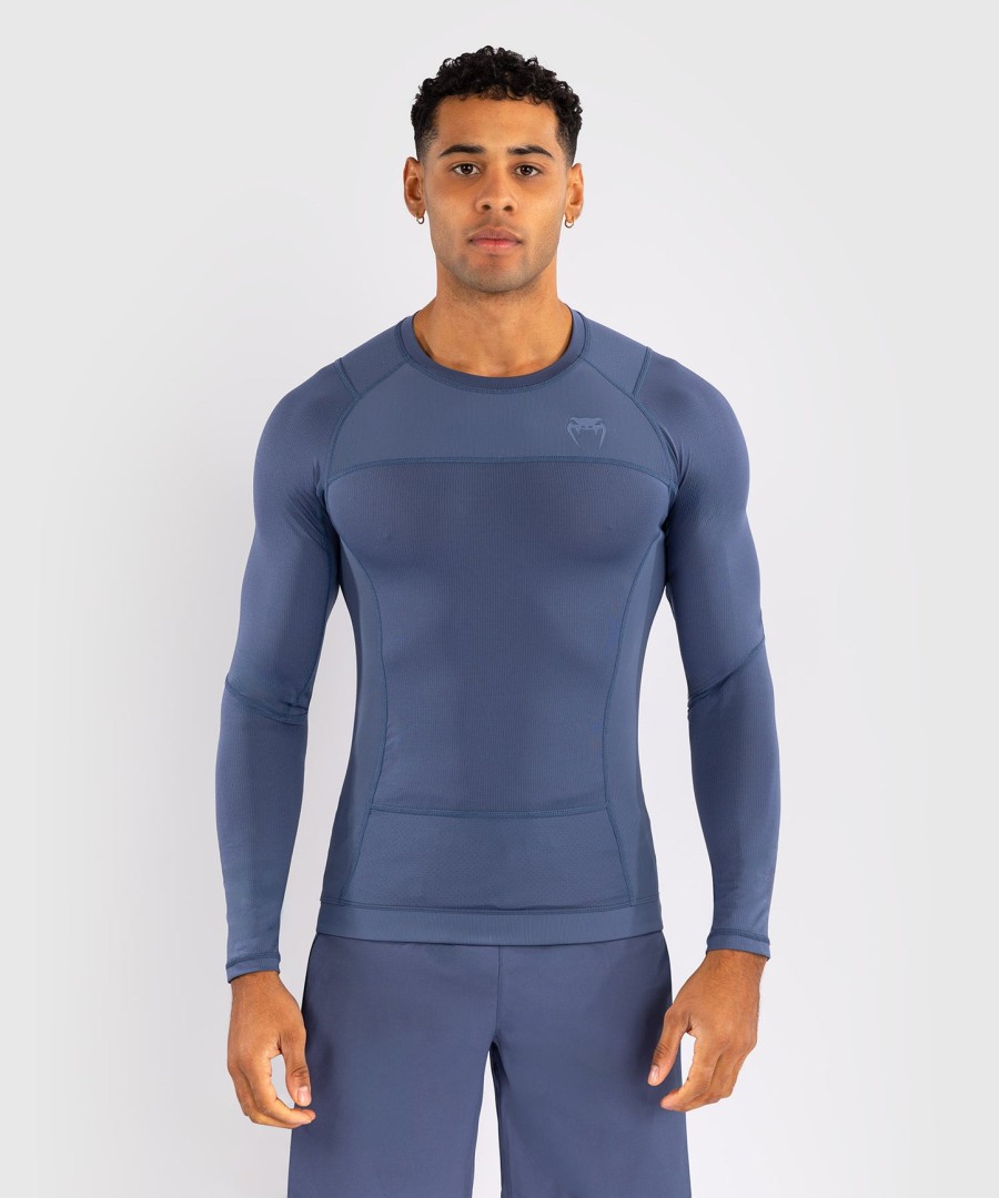 venum g-fit air men long sleeve rashguard - foggy blue