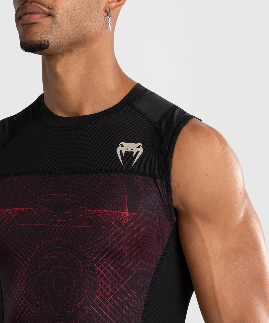 venum g-fit air men sleeveless rashguard - deep blackfire red