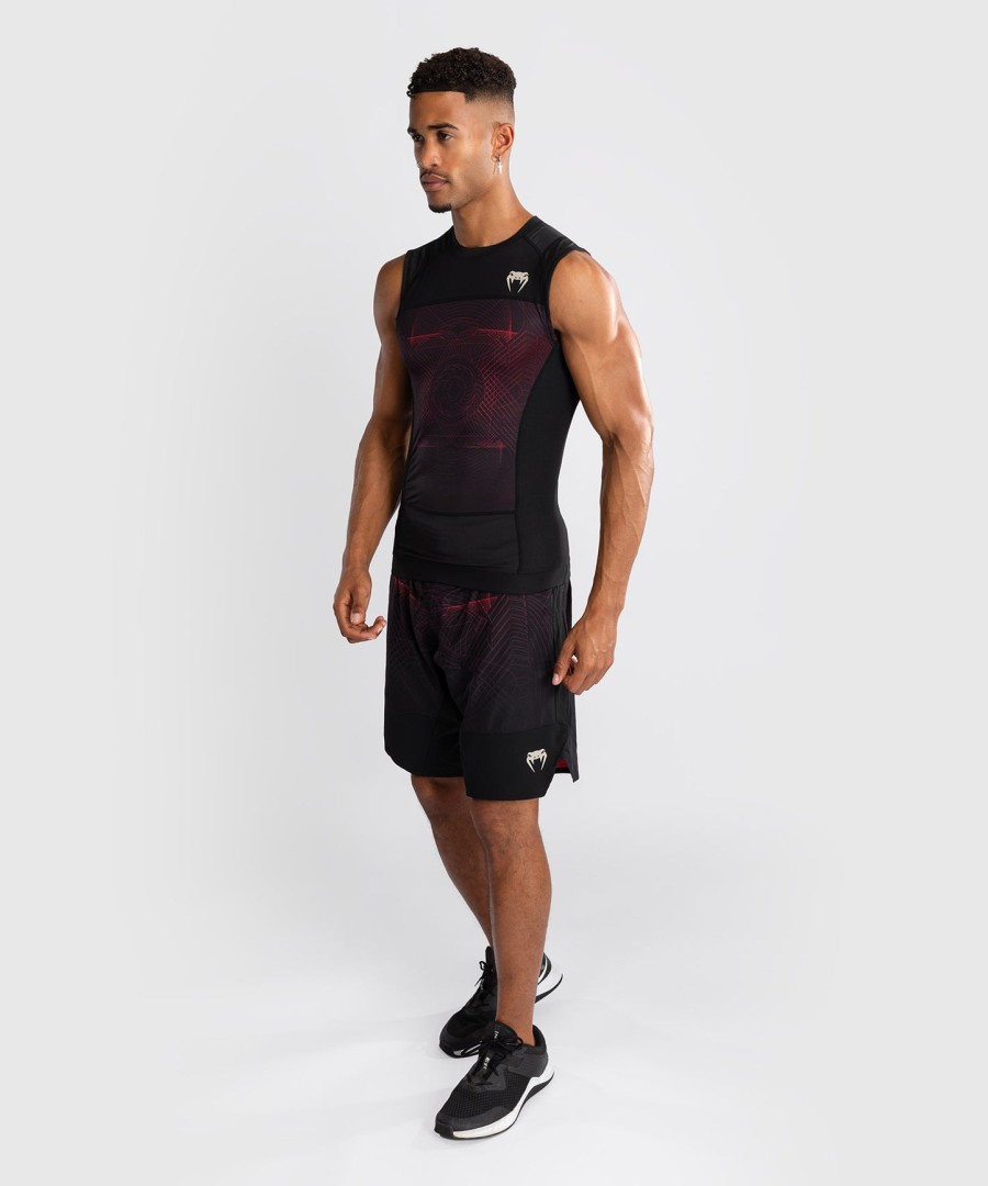venum g-fit air men sleeveless rashguard - deep blackfire red