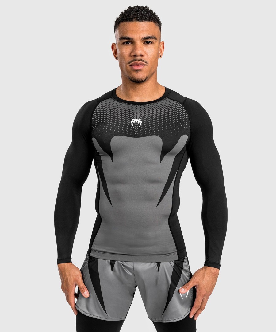 venum attack men long sleeve rashguard - blackgrey