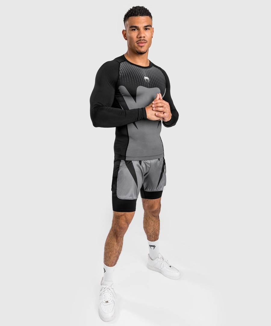 venum attack men long sleeve rashguard - blackgrey
