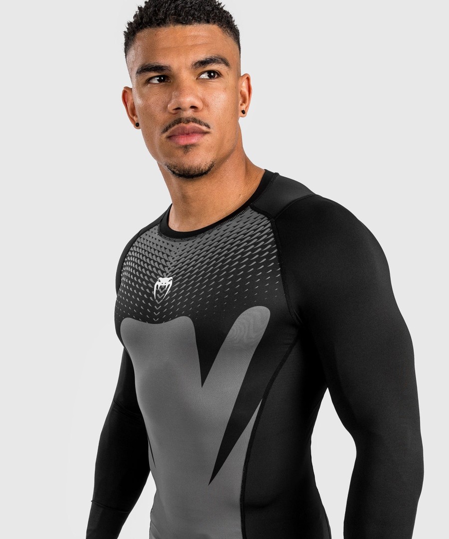 venum attack men long sleeve rashguard - blackgrey