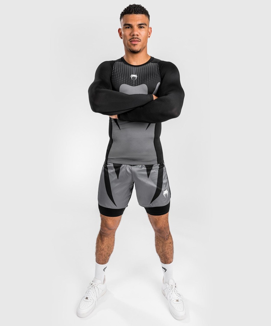 venum attack men long sleeve rashguard - blackgrey