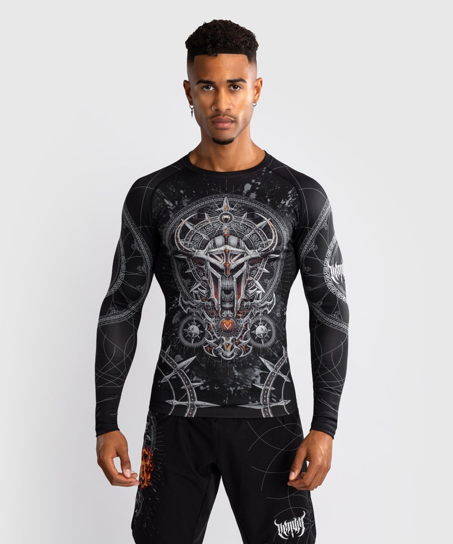venum gladiator 5.0 men long sleeve rashguard - blacksilver