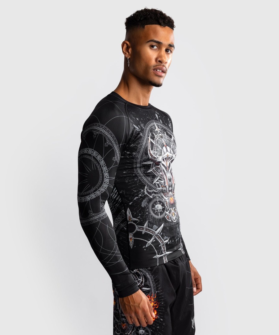 venum gladiator 5.0 men long sleeve rashguard - blacksilver