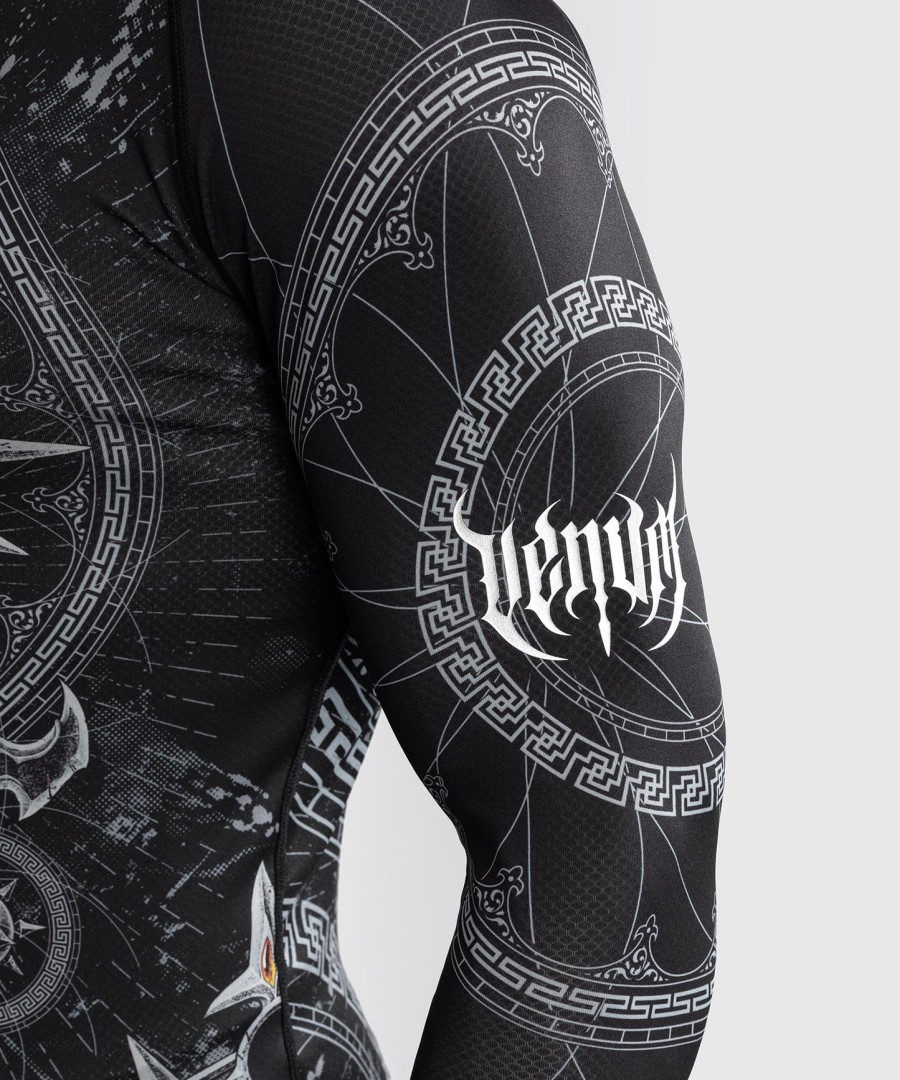 venum gladiator 5.0 men long sleeve rashguard - blacksilver