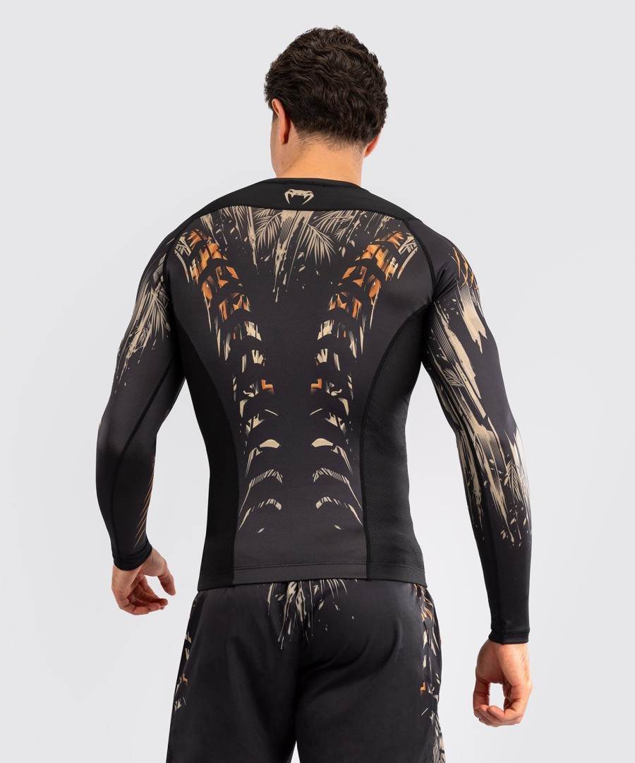 venum tiger men long sleeve rashguard - blackneon orange