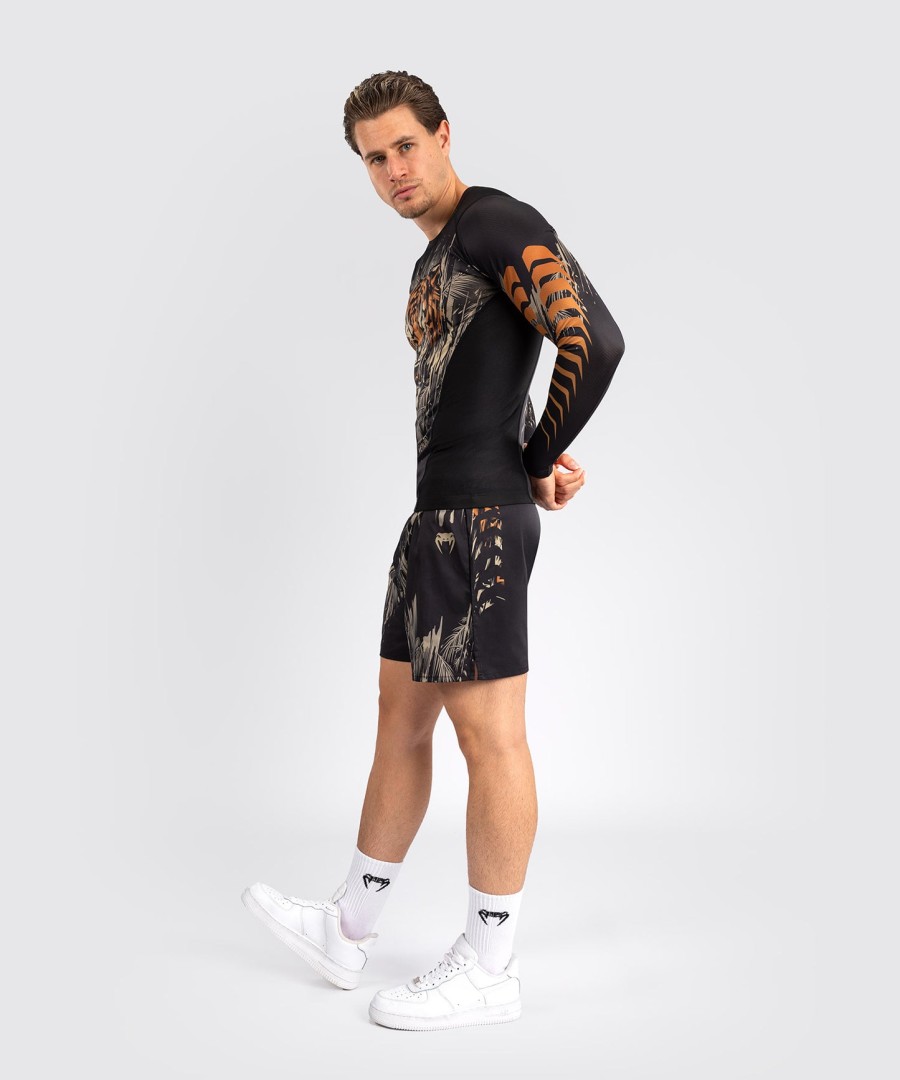 venum tiger men long sleeve rashguard - blackneon orange