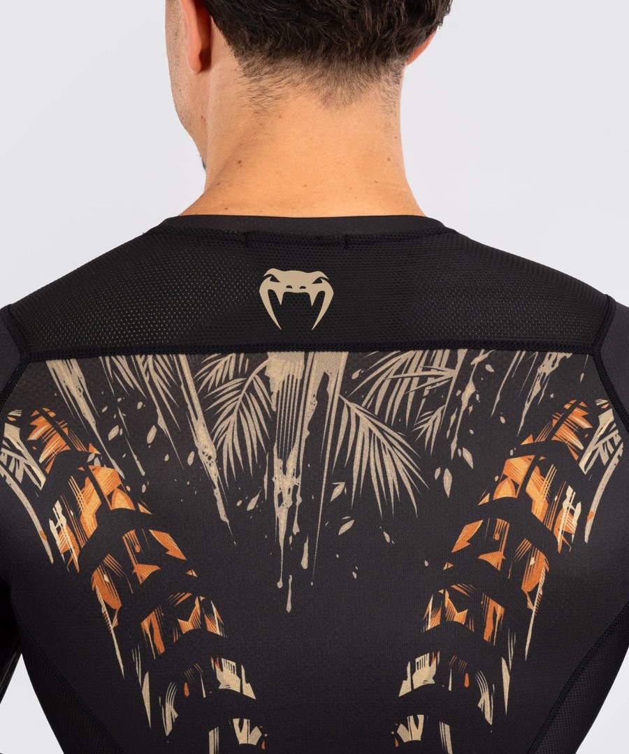 venum tiger men long sleeve rashguard - blackneon orange
