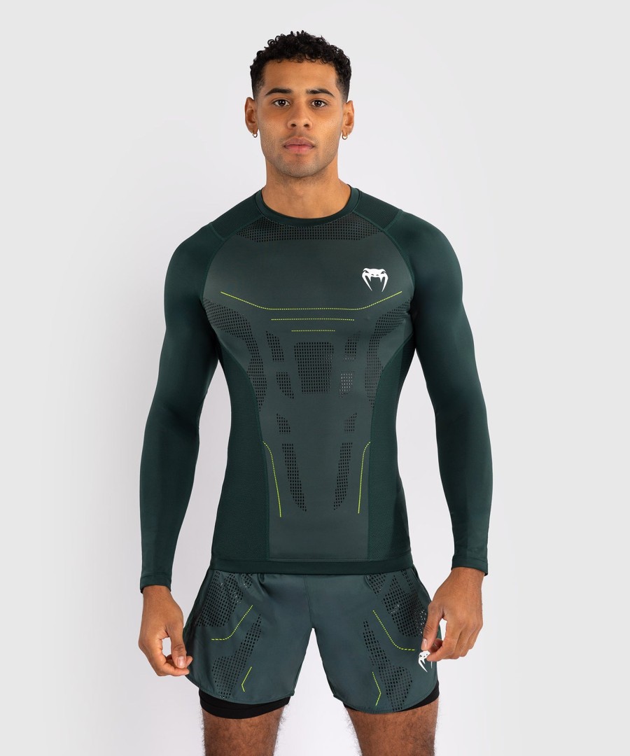 venum technical 3.0 long sleeve rashguard - forest green