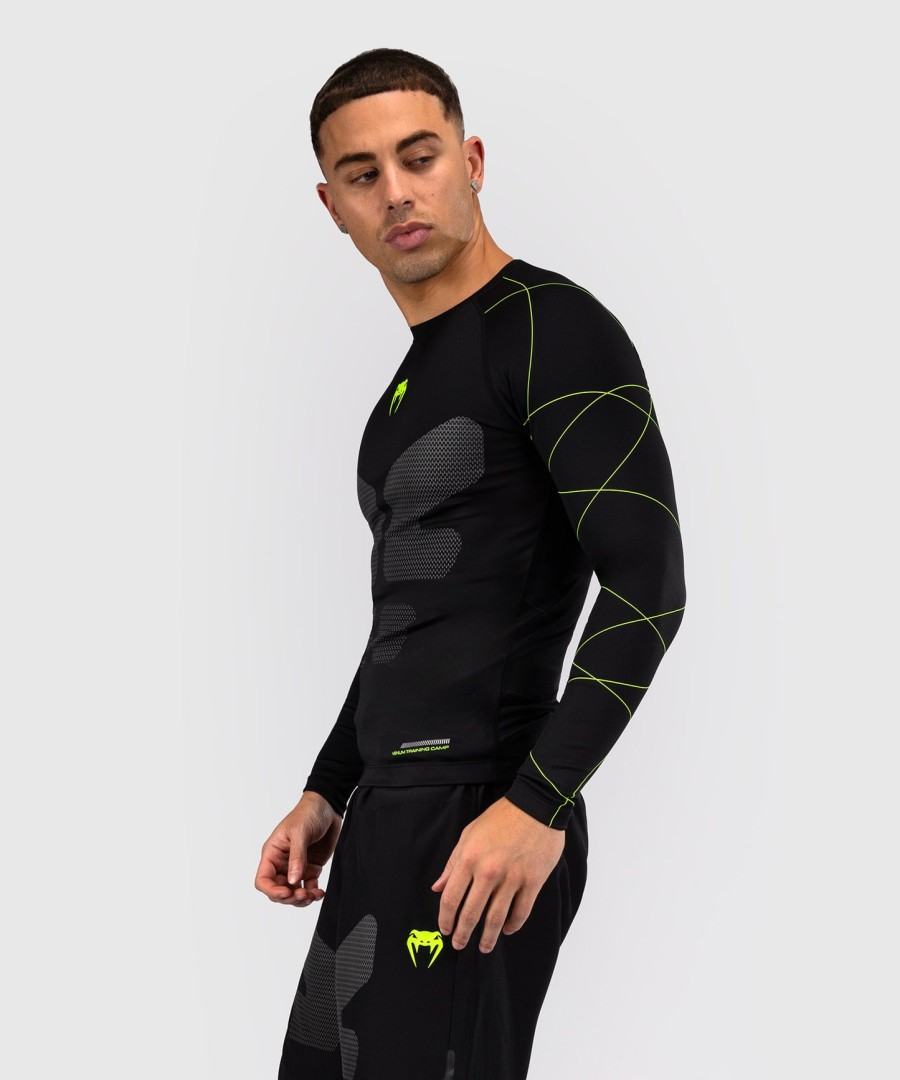 venum training camp 4.0 long sleeve rashguard - blackneon green