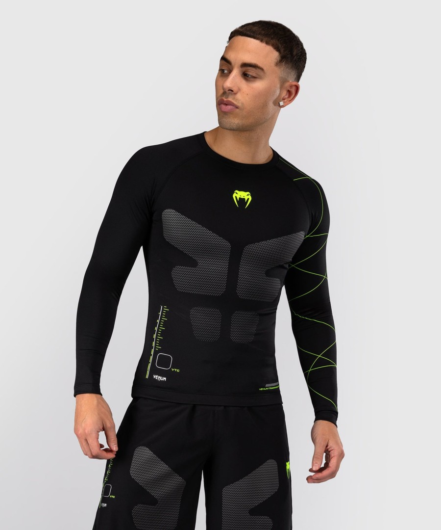venum training camp 4.0 long sleeve rashguard - blackneon green