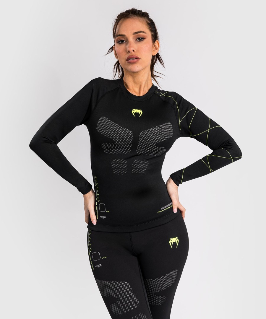 venum training camp 4.0 long sleeve rashguard - blackneon green