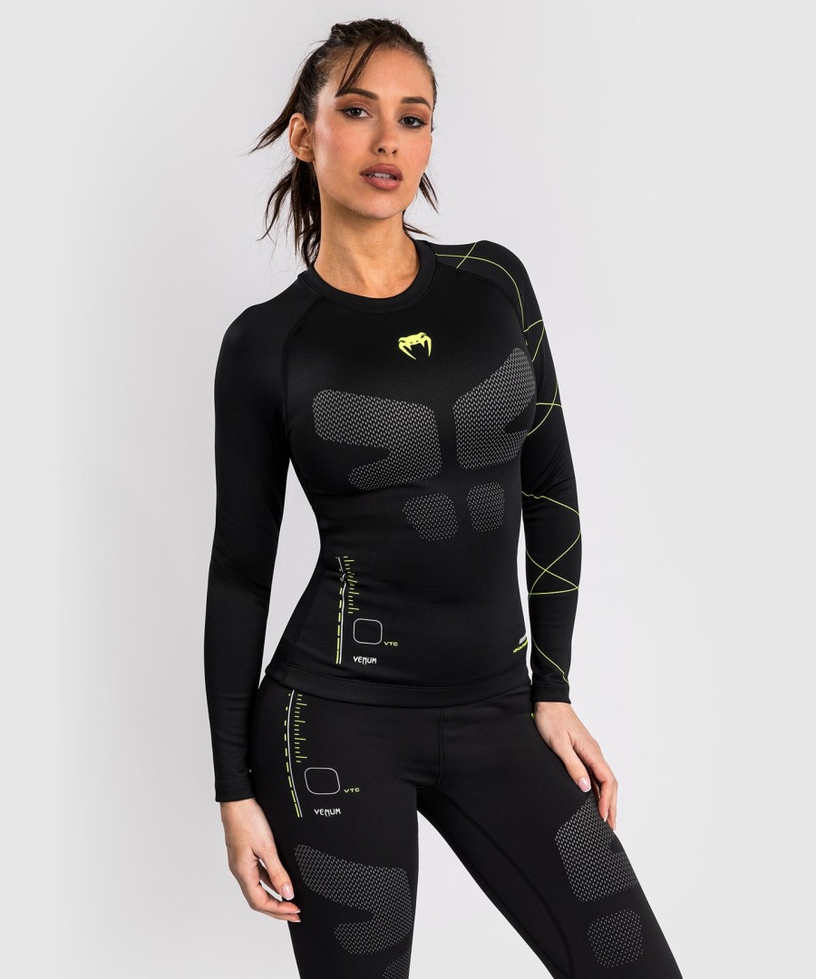 venum training camp 4.0 long sleeve rashguard - blackneon green