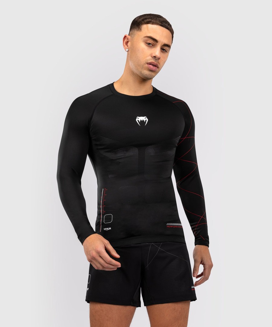 venum tactical xt men long sleeve rashguard - blackfire red