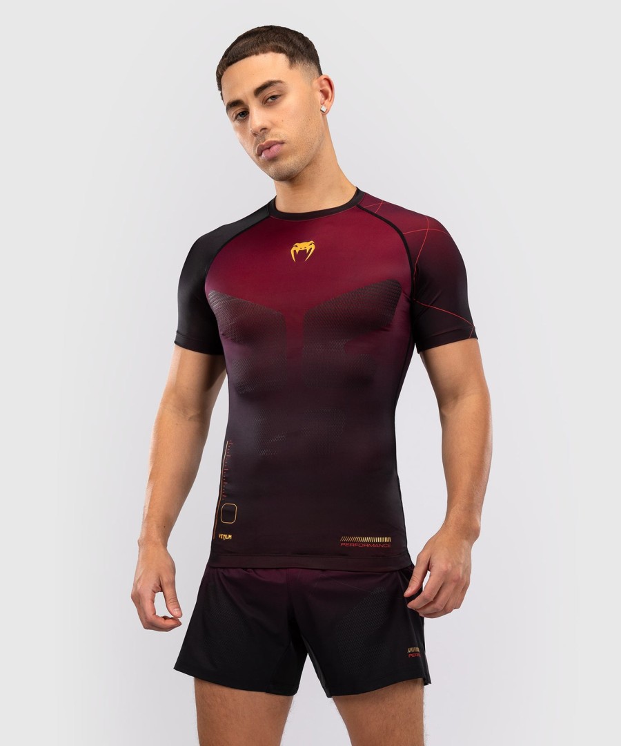 venum tactical xt short sleeve rashguard - blackburgundygold