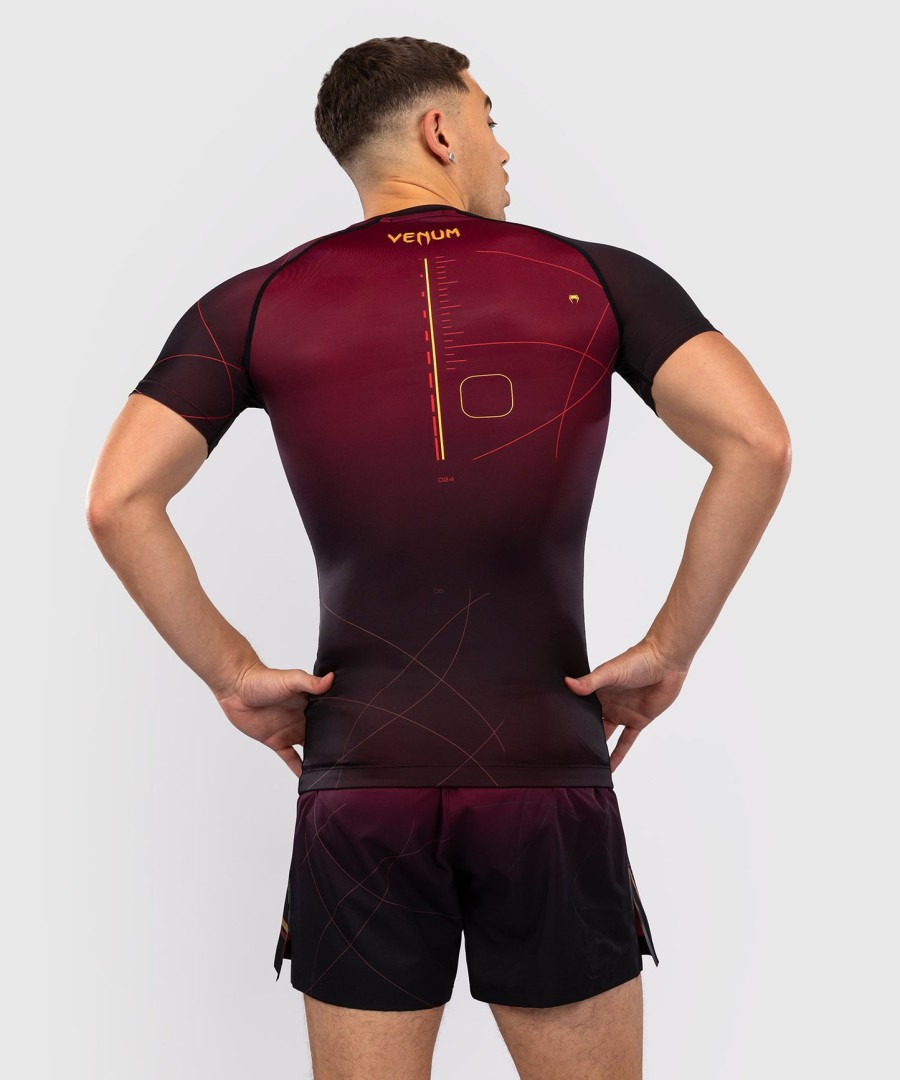 venum tactical xt short sleeve rashguard - blackburgundygold