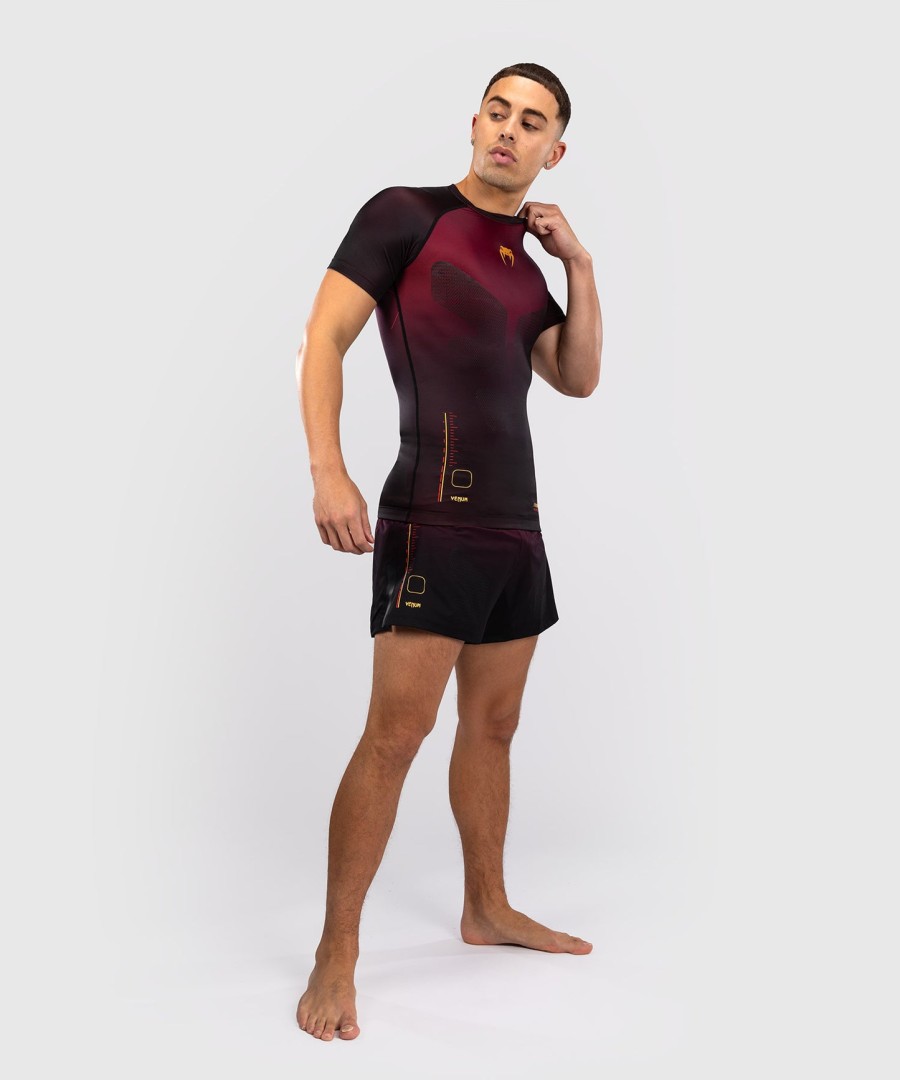 venum tactical xt short sleeve rashguard - blackburgundygold