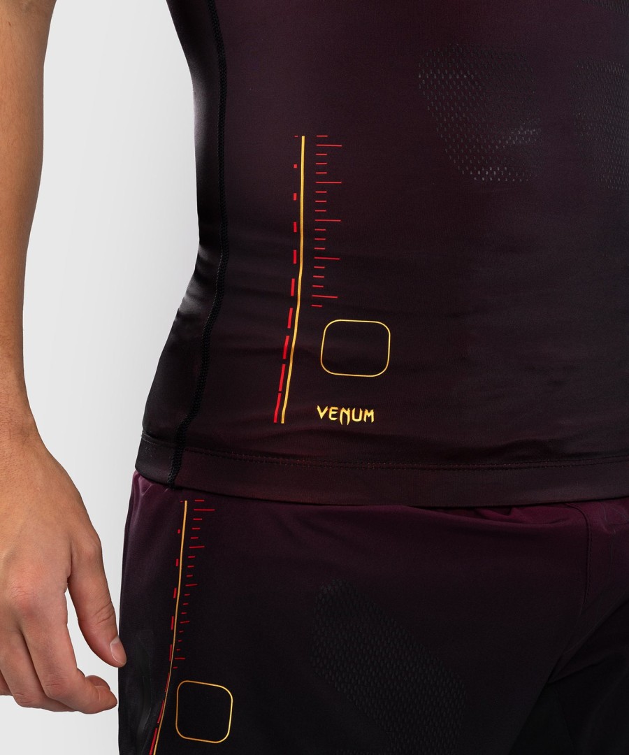 venum tactical xt short sleeve rashguard - blackburgundygold