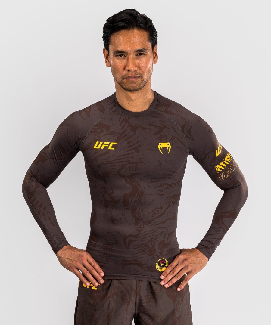 ufc fusion by venum fight week men performance long sleeve rashguard - earthen brown