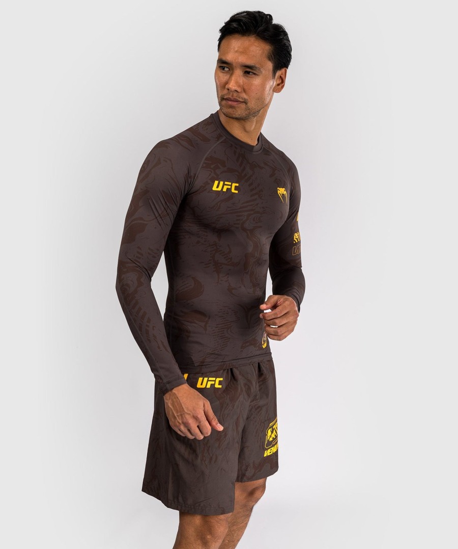 ufc fusion by venum fight week men performance long sleeve rashguard - earthen brown