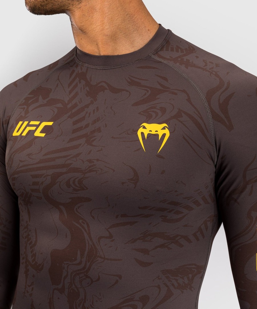 ufc fusion by venum fight week men performance long sleeve rashguard - earthen brown