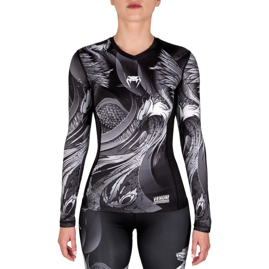 venum phoenix rashguard - long sleeves - blackwhite - for women