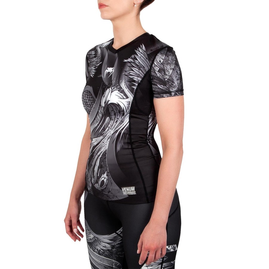 venum phoenix rashguard - short sleeves - blackwhite - for women