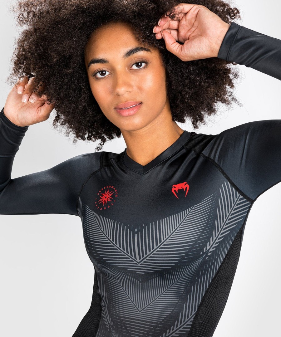 venum phantom rashguard long sleeves - for women - blackred