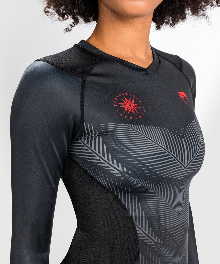 venum phantom rashguard long sleeves - for women - blackred
