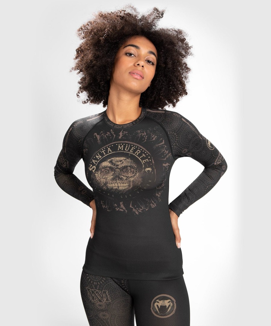 venum women santa muerte dark side - rashguard long sleeves - blackbrown