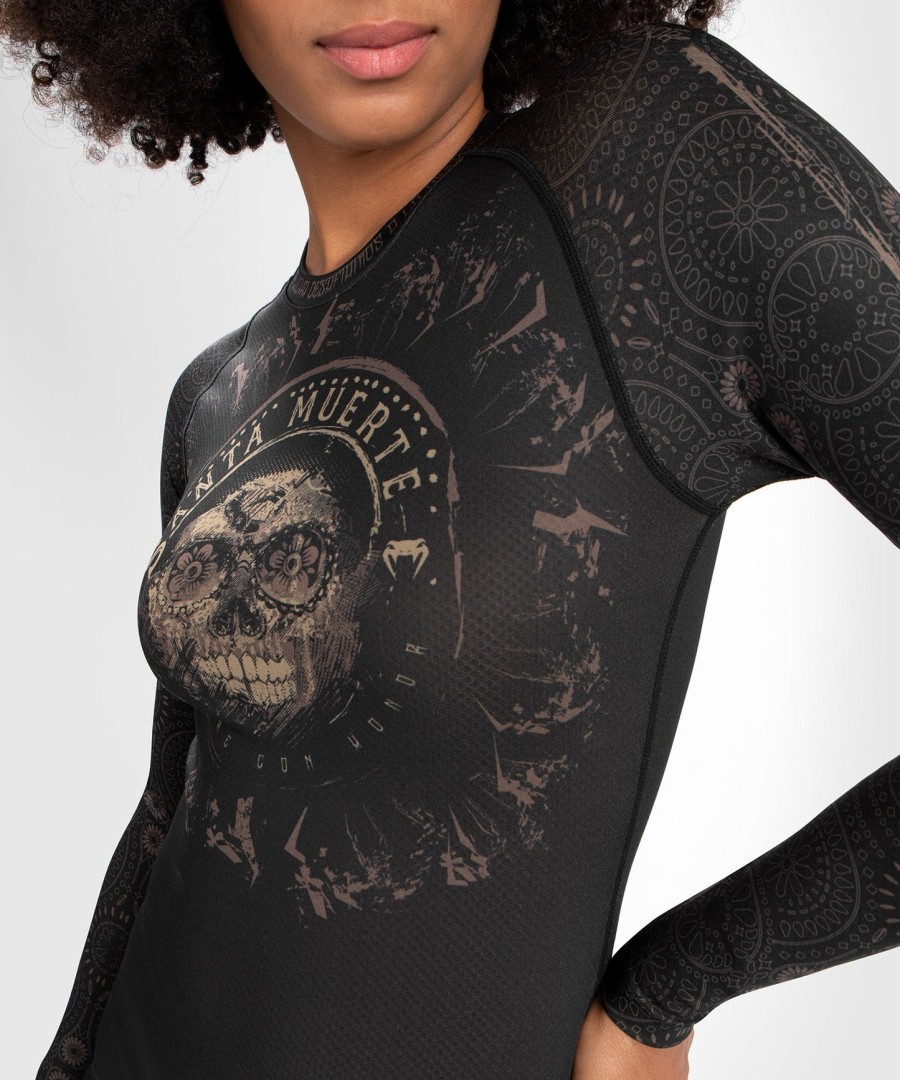 venum women santa muerte dark side - rashguard long sleeves - blackbrown