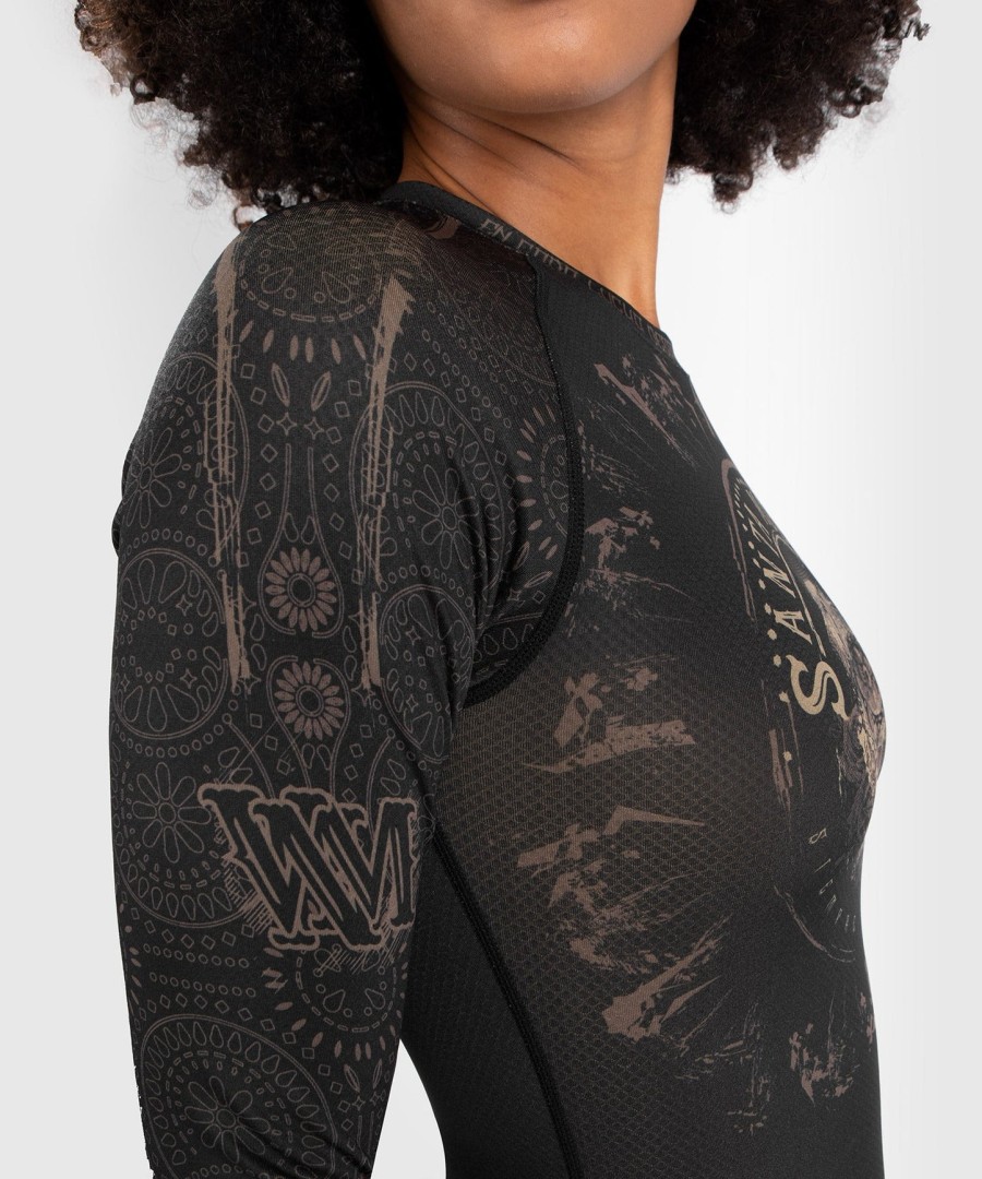 venum women santa muerte dark side - rashguard long sleeves - blackbrown