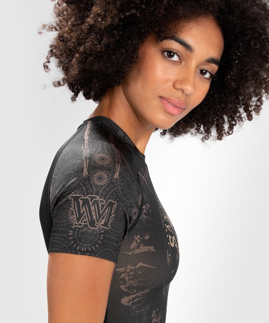 venum women santa muerte dark side - rashguard short sleeves - blackbrown