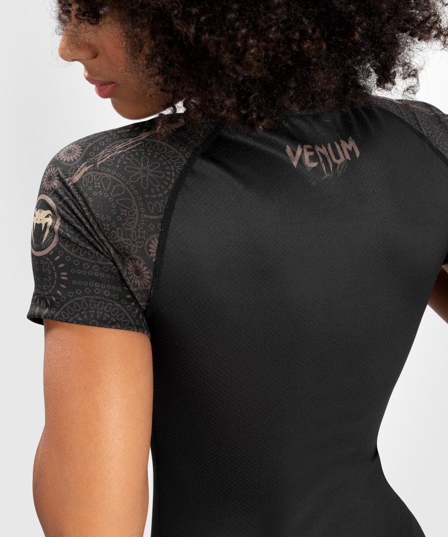 venum women santa muerte dark side - rashguard short sleeves - blackbrown